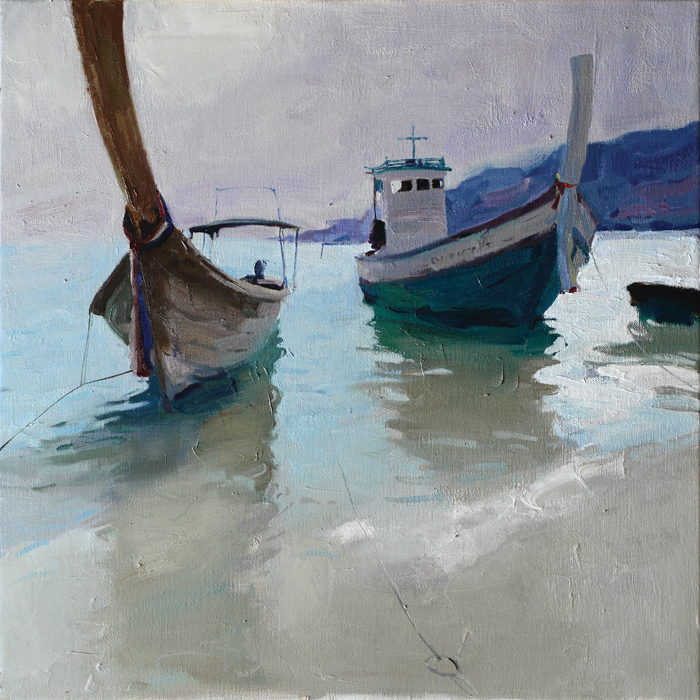 Современный художник Эдуард Аниконов, картина - Лодки 3