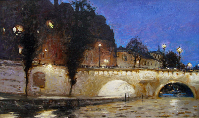 Современный художник Эдуард Аниконов, картина - Прогулка по Сене
