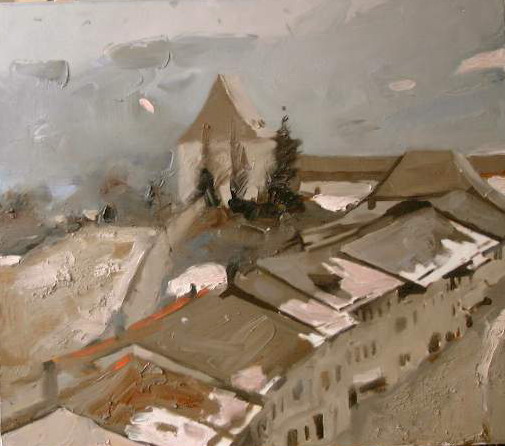Современный художник Эдуард Аниконов, картина - Снег в Альпах