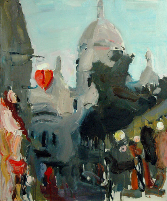 Современный художник Эдуард Аниконов, картина - Французская улочка с видом на Монмарт