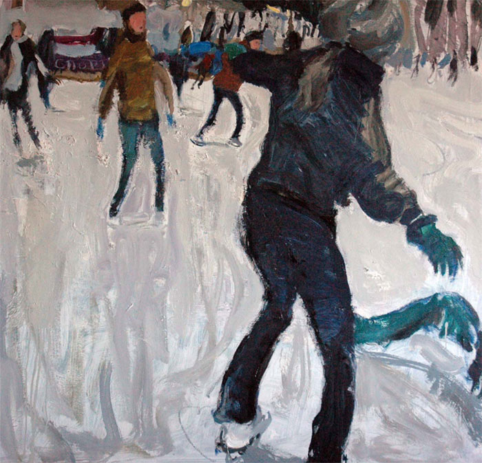 Современный художник Эдуард Аниконов, картина - Скользкий лед