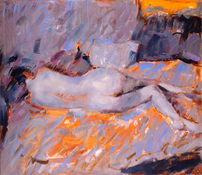 Современный художник Эдуард Аниконов, картина - Утро в серебре